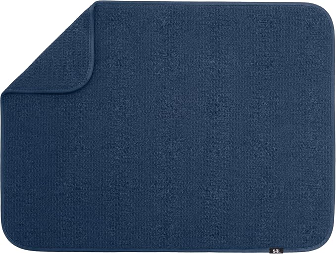 S&T INC. Dish Drying Mat XL, 18” x 24”, Absorbent Microfiber Kitchen Counter Mat by STINC
