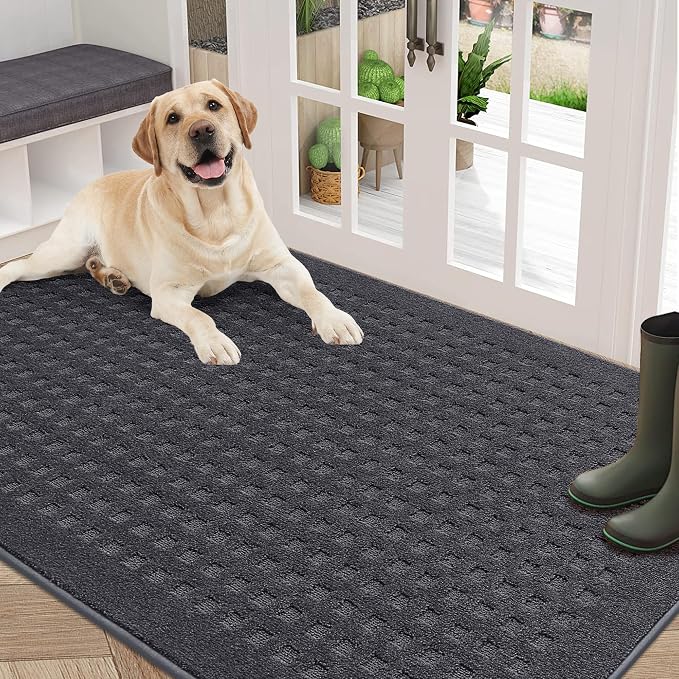 BEQHAUSE Waffle Door Mats Indoor 36"x60", Dog Mat by BEQHAUSE