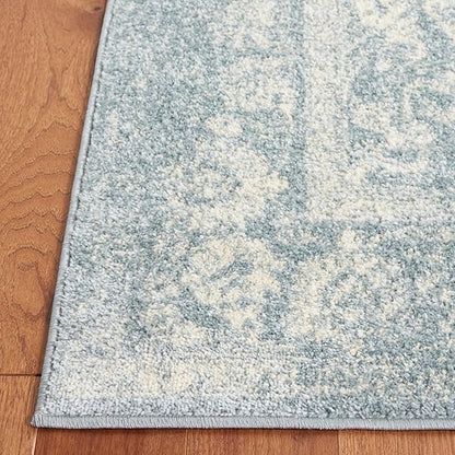 SAFAVIEH Adirondack Collection Runner Rug - 2'6" x 8', Slate & Ivory, Distressed Vintage Floral Design, Non-Shedding & Easy to Clean, Ideal for Hallway, Foyer, Entryway, Bedroom (ADR109T)