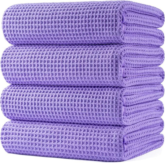 POLYTE Microfiber Oversize Quick Dry Lint Free Bath Towel, 60 x 30 in, 4 Pack by Polyte