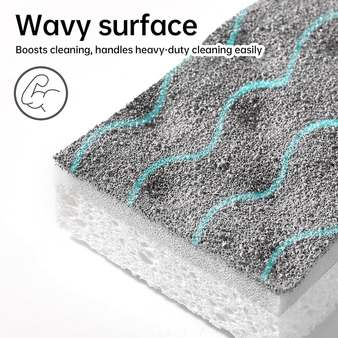 JOYMOOP Textured Clean Sponges, Dual-Sided Non-Scratch Soft Scrub Dish Sponge - Image 5