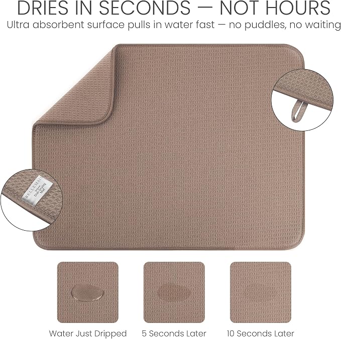 Bellemain XXL Dish Mat 24" x 17" Microfiber Dish Drying Mat, Super absorbent - Image 3