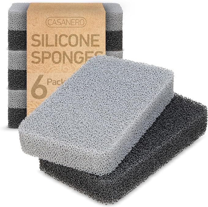 6-Pack Silicone Kitchen Scrubbing Sponges, Heavy-Duty, Non-Scratch Kitchen by Unknown