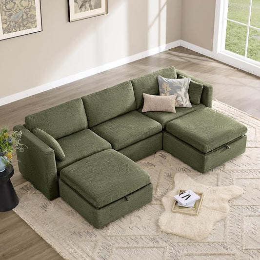 CHITA Oversized Modular Cloud Sectional Fabric Sofa Set, FSC Certified U Shaped by CHITALIVING