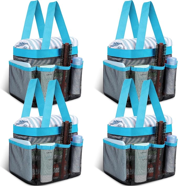 Hillban 4 Pcs Mesh Shower Caddy Portable Large Quick Dry Shower Caddy Basket by Hillban