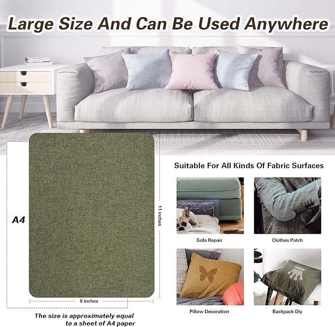 KING MOUNTAIN Fine Linen Repair Patches, Self-Adhesive Fabric, 8X11 Inch 2 PCS - Image 3
