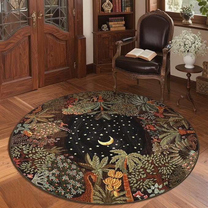 GarveeHome Round Area Rugs 5ft for Bedroom by GarveeHome