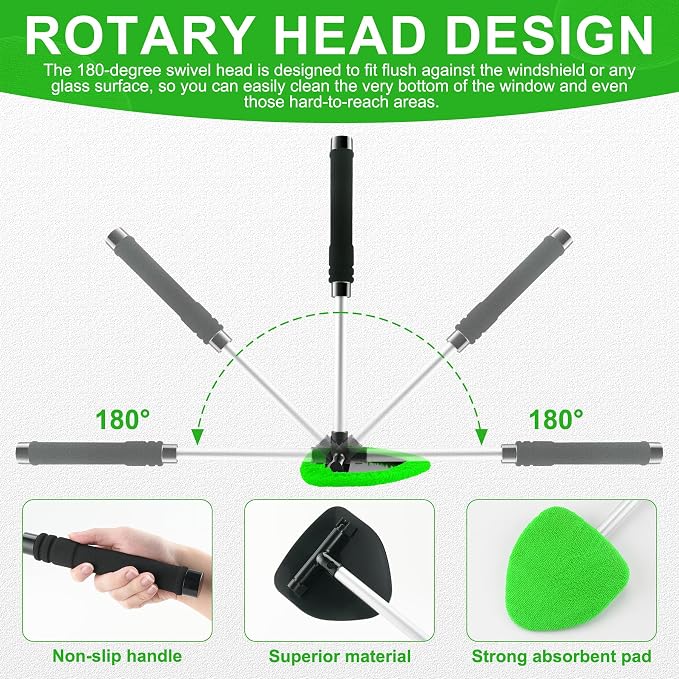 JUSTTOP Windshield Cleaner Tool, Car Interior&Exterior Window Cleaning Tool - Image 3