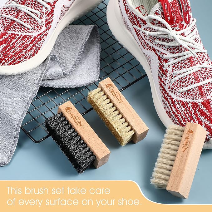 YoungJoy 3 Pieces Dual Sided Sneaker Shoe Cleaner Brush Set Shoes Clean Brush - Image 4
