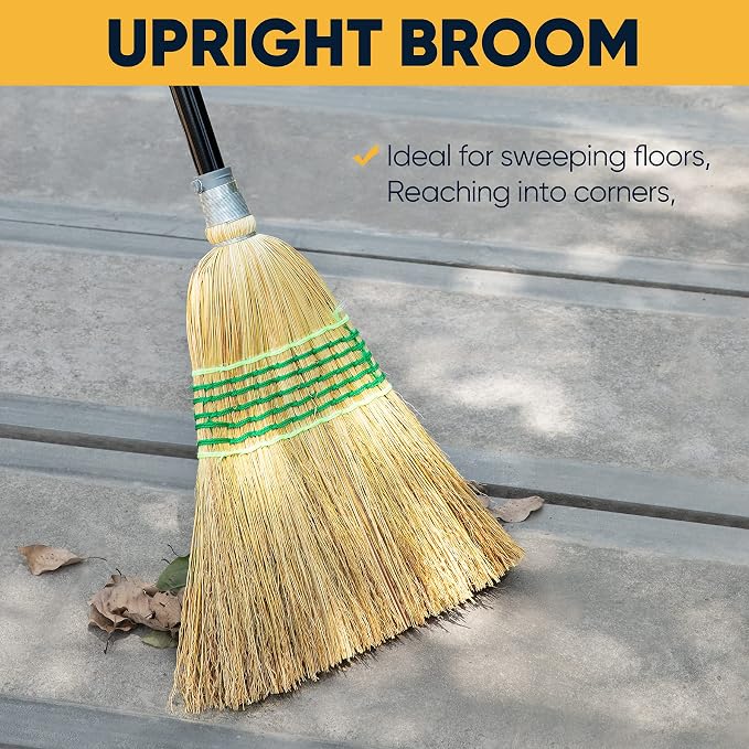 Yocada Heavy-Duty Corn Broom Commercial Dustpan Set - Image 7