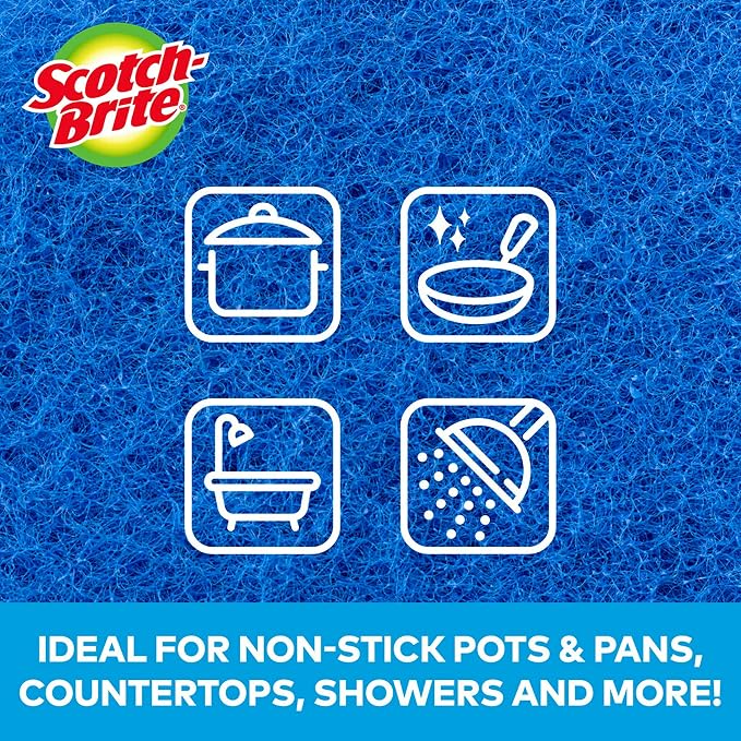 Scotch-Brite® Zero Scratch Scour Pad, 3 Scrubbing Pads, Non-Scratch Scouring - Image 4