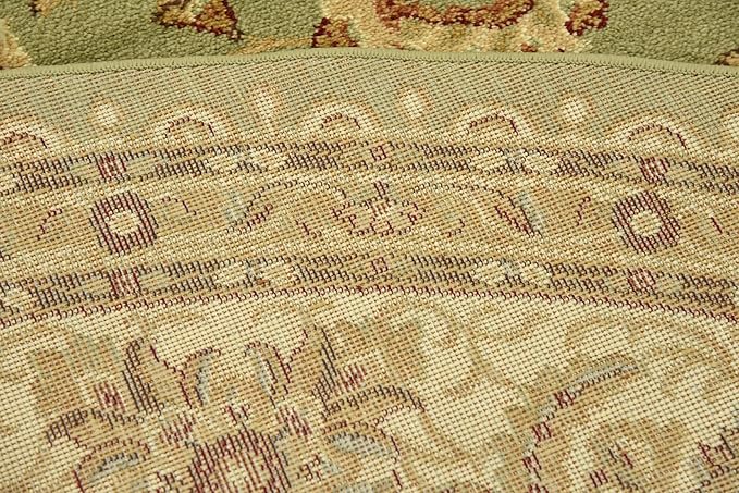 Unique Loom Voyage Collection Traditional Oriental Classic Intricate Design Area Rug (8' 0 x 8' 0 Round, Green/Ivory)