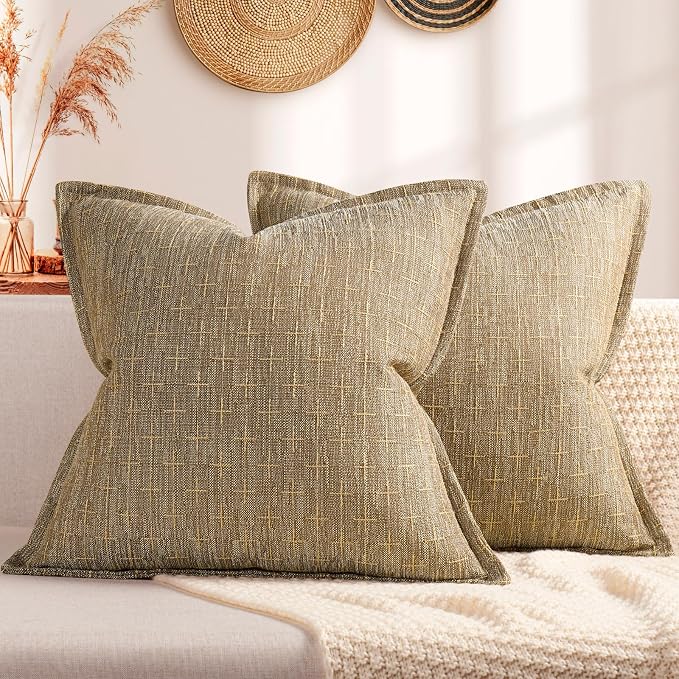 ZWJD Pillow Covers 16x16 Set of 2 Soft Polyester Textured Pillow Covers by ZWJD