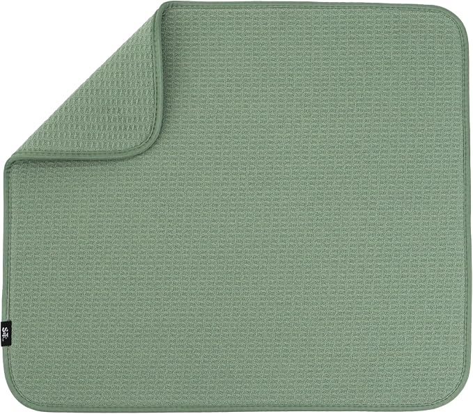 S&T INC. Dish Drying Mat, 16” x 18”, Absorbent Microfiber Kitchen Counter Mat by STINC