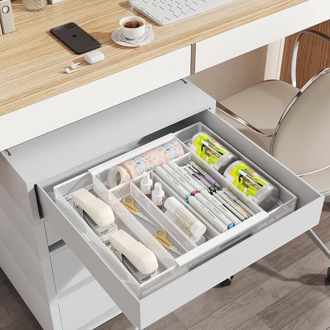 Silverware Organizer Metal Mesh, Drawer Organizer, Utensil Cutlery Tray - Image 3