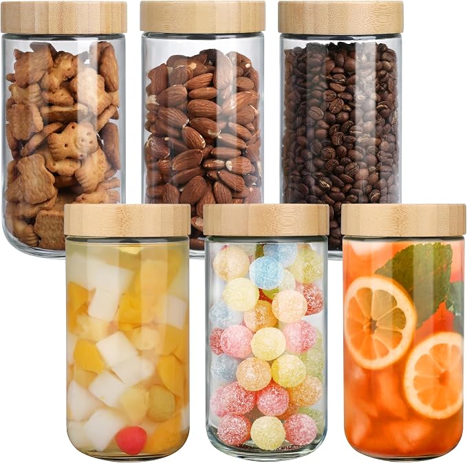 OcePor 6 Pack 24oz Glass Jars by OcePor