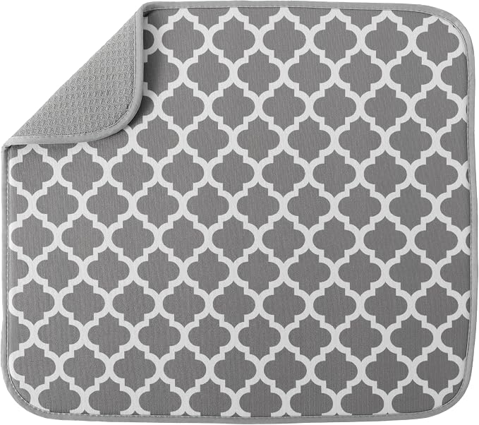 S&T INC. Dish Drying Mat, 16” x 18”, Absorbent Microfiber Kitchen Counter Mat by STINC
