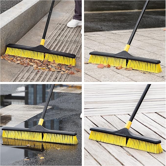 Yocada 24 inch Push Broom Brush Stiff Bristles Heavy-Duty Outdoor Commercial - Image 5