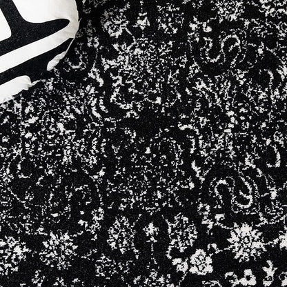 SAFAVIEH Area Rug 3x5 - Adirondack Collection - Black & Ivory, Distressed Vintage Floral Design, Non-Shedding & Easy to Clean, Ideal for Living Room, Bedroom, Dining Space (ADR109Z)