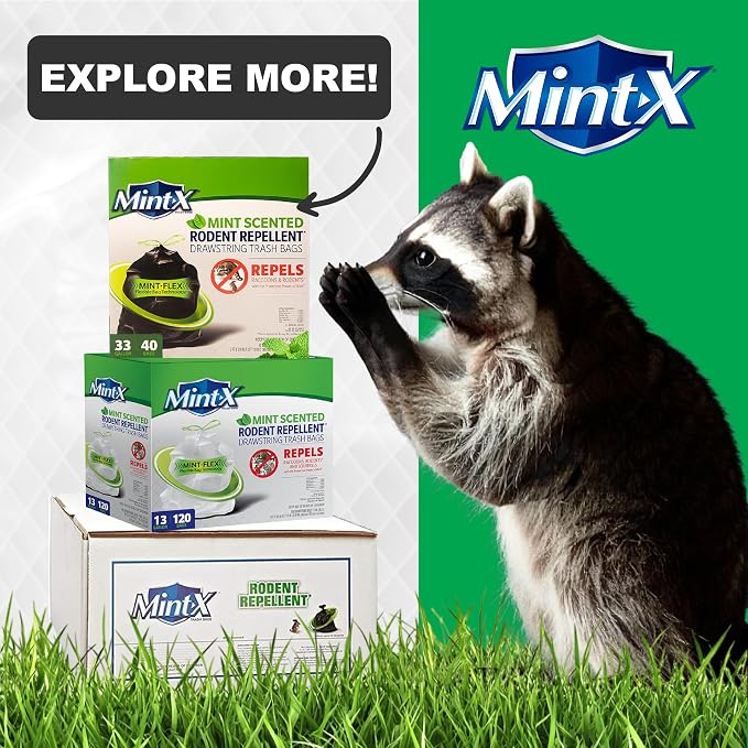 Mint -X Rodent Repellent Indoor Tall Kitchen Drawstring Trash Bags - Image 5