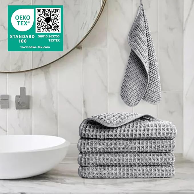 POLYTE 430 GSM Microfiber Lint Free Washcloth Face Towel, 13 x 13 in, 4 Pack - Image 5