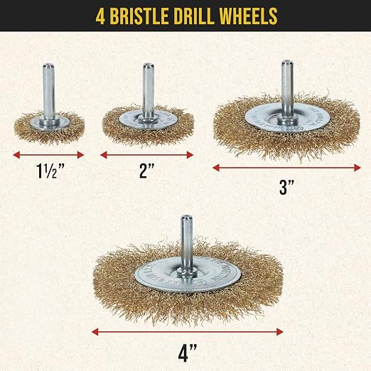 Dura-Gold 12-Piece Abrasive Brass-Coated Wire Wheel, Cup Brush, and End Brush - Image 3