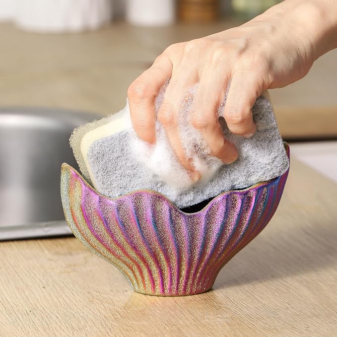 Sponge Holder for Kitchen Sink, Ceramic Dish Sponge Holder - Image 6