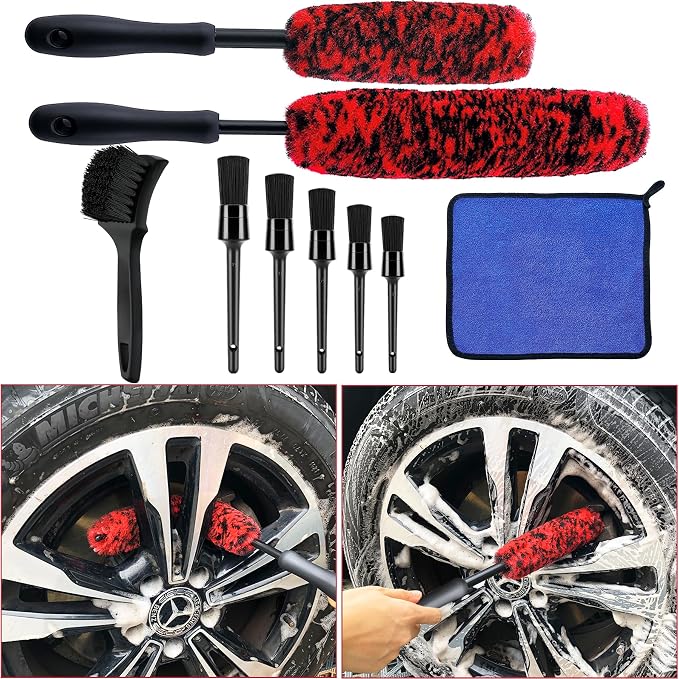 9Pcs Wheel Tire Brush Set by Latamil