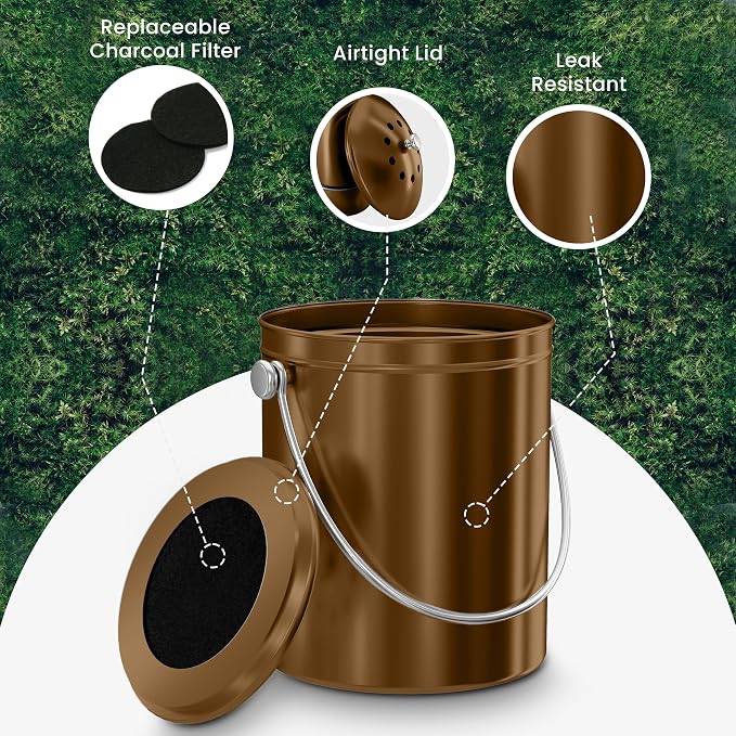 Utopia Kitchen Compost Bin for Kitchen Countertop, 1.3 Gallon Compost Bucket - Image 5