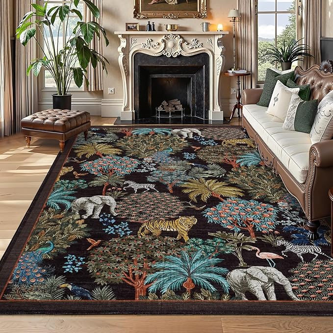 GarveeHome Jungle Washable Rug 9x12 Area Rugs by GarveeHome