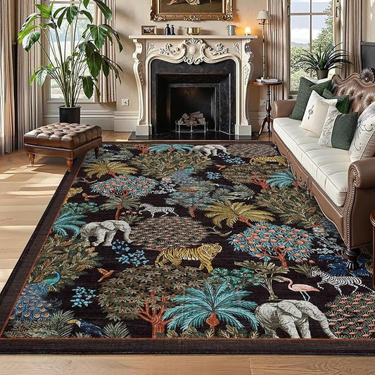 GarveeHome Jungle Washable Rug 9x12 Area Rugs by GarveeHome