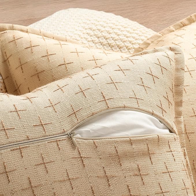 ZWJD Pillow Covers 18x18 Set of 2 Soft Polyester Textured Pillow Covers - Image 3
