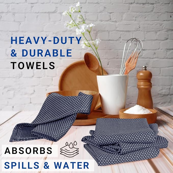 TWINY threads 6 Pack Kitchen Towels, 100% Cotton, 18x28 Inches, Highly - Image 4