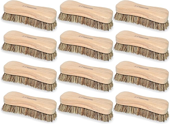 All-Natural Wooden Scrub Brush | Wooden Handle | Palmyra Bristle Brush by Naturolic
