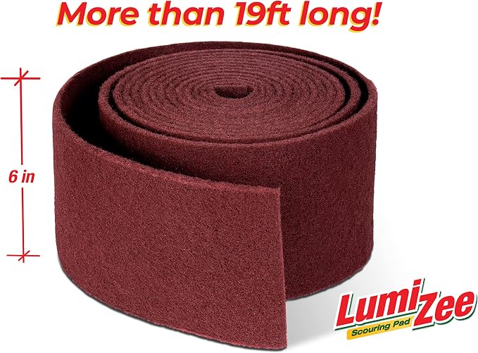 Heavy Duty Scrubbing Pad Roll 19ft Ultra Size Sponge Scouring Pad Brown19ft x - Image 6