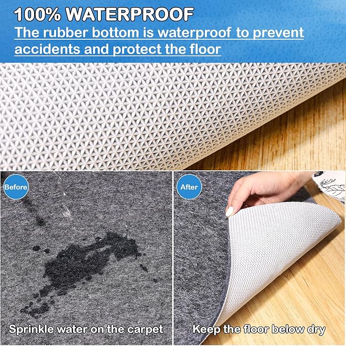 Non-Slip Rug Pads 2 x 6 ft, 100% Waterproof Extra Large Area Rugs Non Skid Rug - Image 5