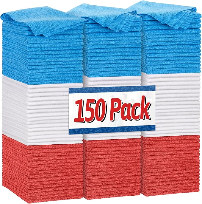 FIXSMITH Shop Towels, Microfiber Cleaning Cloth Bulk, Microfiber Towels by FIXSMITH