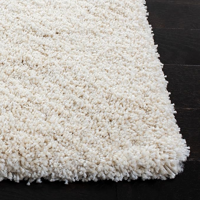 SAFAVIEH Milan Shag Collection Runner Rug - 2' x 10', Ivory, Solid Design, Non-Shedding & Easy Care, 2-inch Thick Ideal for High Traffic Areas in Living Room, Bedroom (SG180-1212)