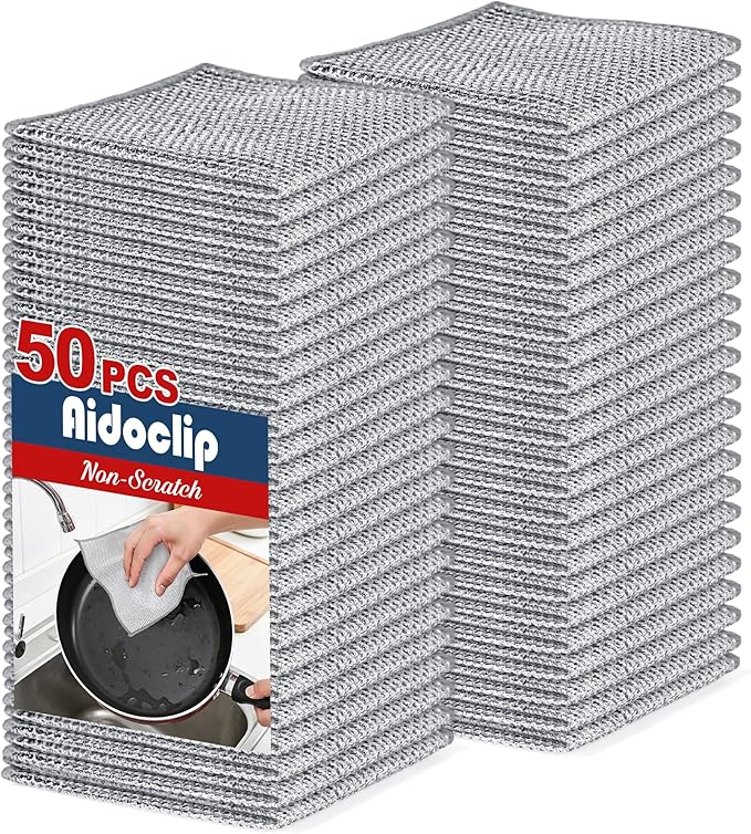 Non-Scratch Steel Wool Dishcloth by Aidoclip