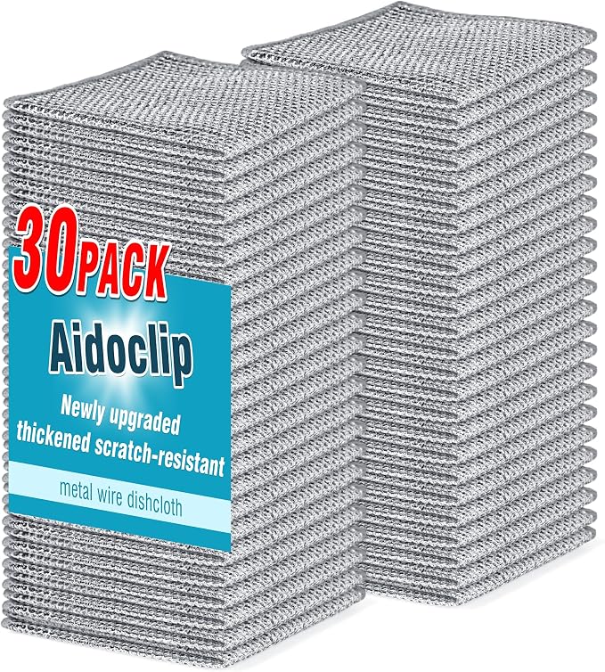 30pcs Set Non-Scratch Steel Wool Dishcloth by Aidoclip