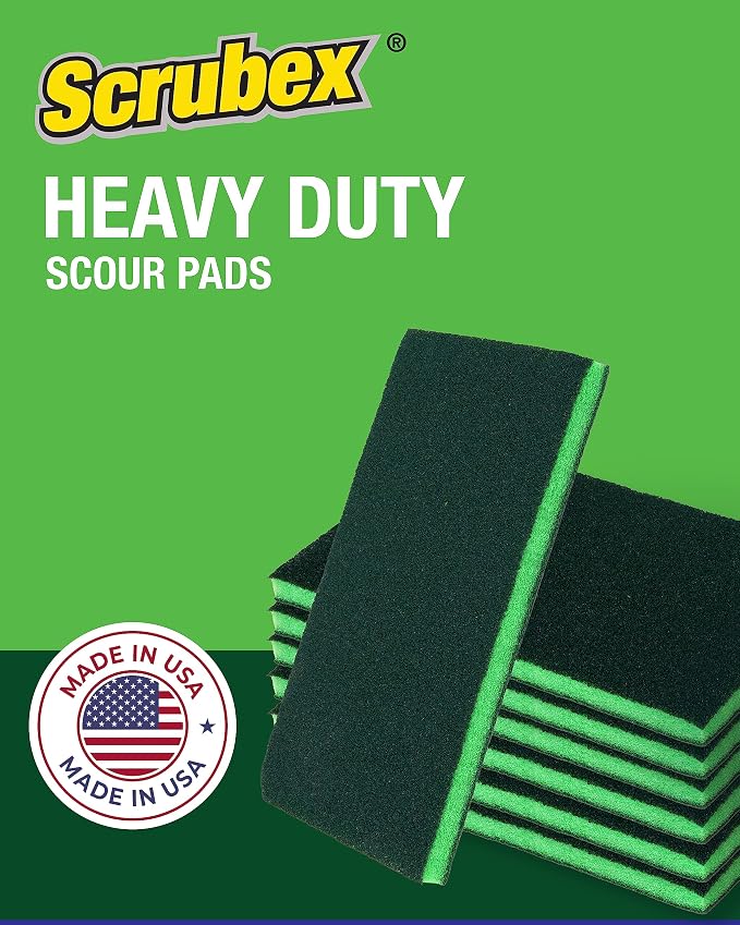 Heavy Duty Odor Resistant Multi-Purpose Scouring Pads, Dual Sided, Safe - Image 2