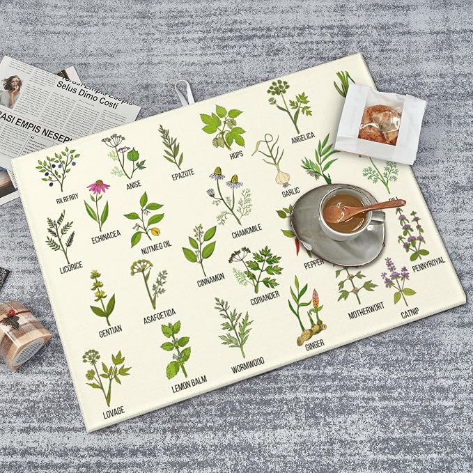 Cute Herbs Botanic Garden Plants Dish Drying Mat - Image 3