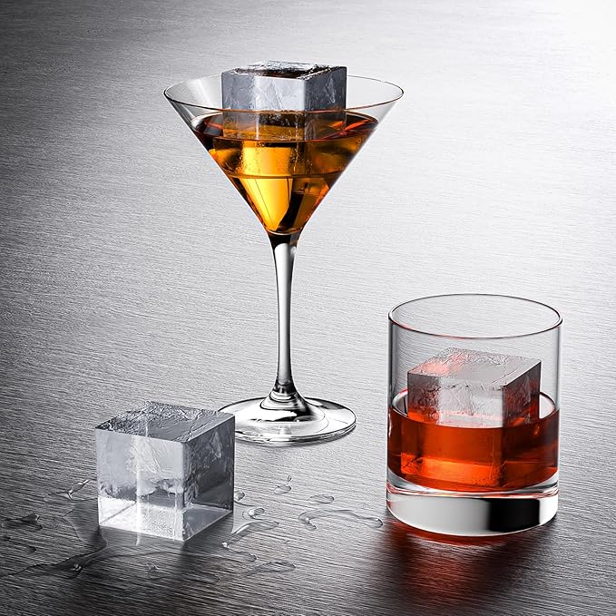 Bangp Large Ice Cube Tray for Whiskey, Metal Reinforced Frame Big Ice Cube Molds - Image 2