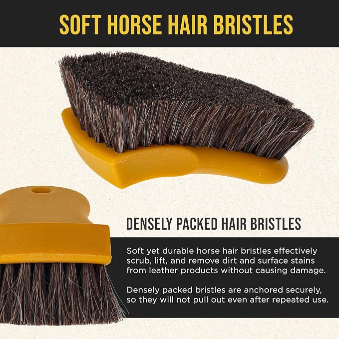 Dura-Gold Long Bristle Horse Hair Leather Cleaning Brush - Image 3