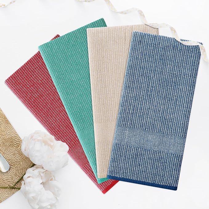 Homaxy Premium Kitchen Towels, Large Cotton Kitchen Hand Towels, Flat and Terry - Image 7