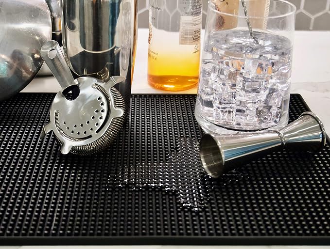 Highball & Chaser 2 Pack Bar Mat, Dish Drying mat, 18 in x 12in Thick Durable - Image 2