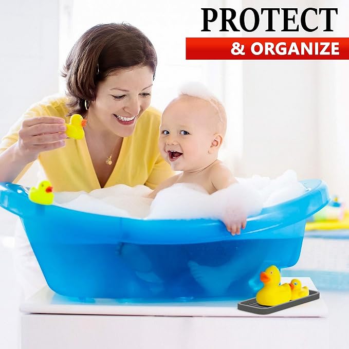 ZAPPOWARE Silicone Kitchen Sink Caddy Sponge Holder 9x3.5 Gray - Image 6