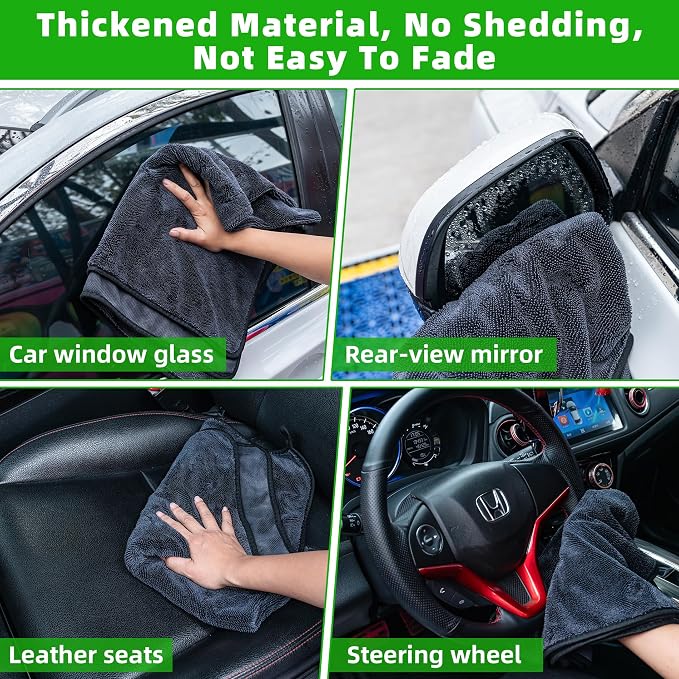 CADONO Large Microfiber Car Drying Towel, Ultra Absorbent Microfiber Cleaning - Image 6