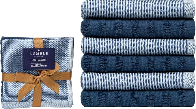 Bumble Premium Dish Cloths 13"x13" | 100% Natural Ring Spun Cotton | 400 GSM | - Image 2