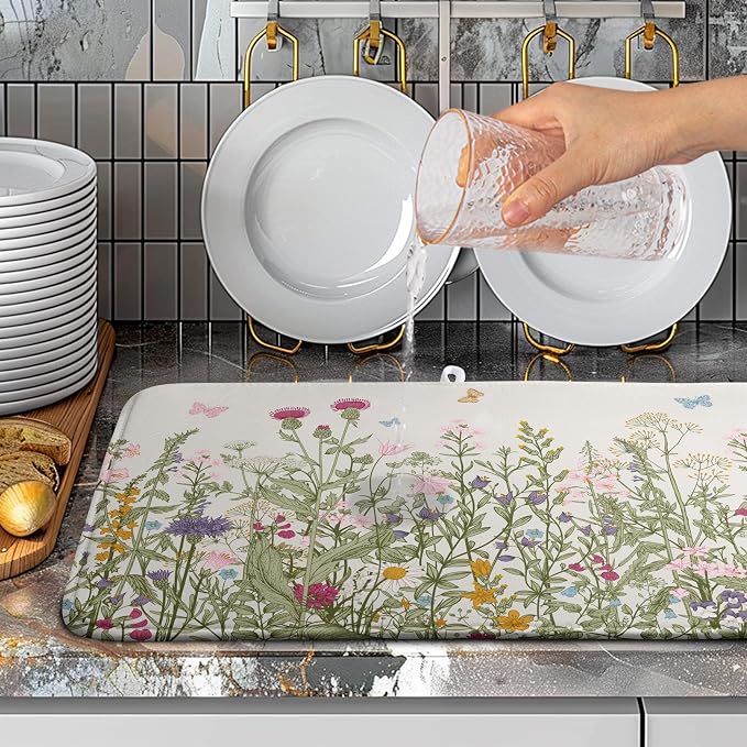 Wildflower Floral Dish Drying Mat - Image 5